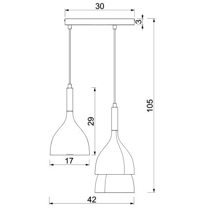 Luster na lanku NOAK 3xE27/15W/230V béžová/zlatá