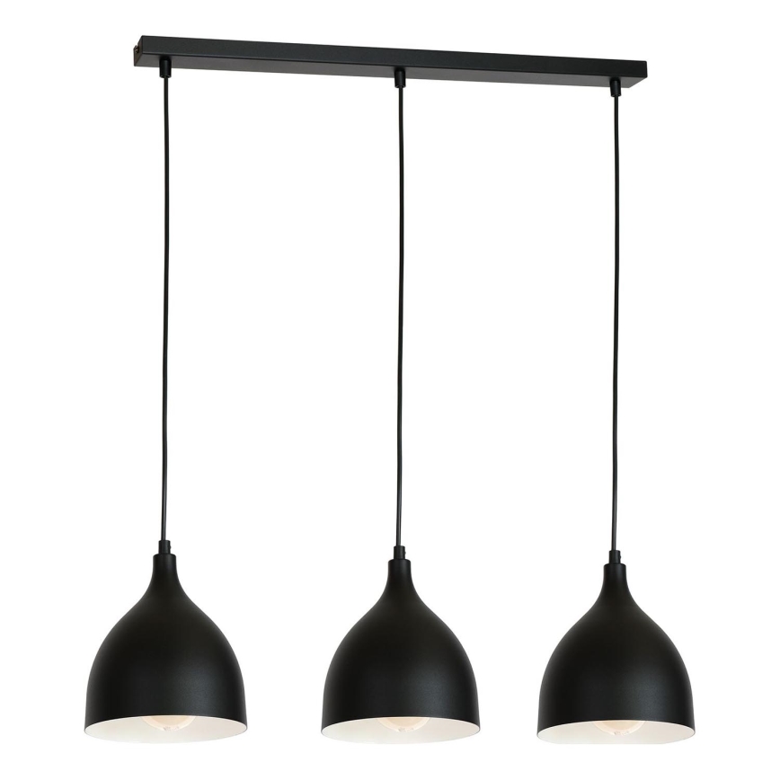 Luster na lanku NOAK 3xE27/15W/230V čierna