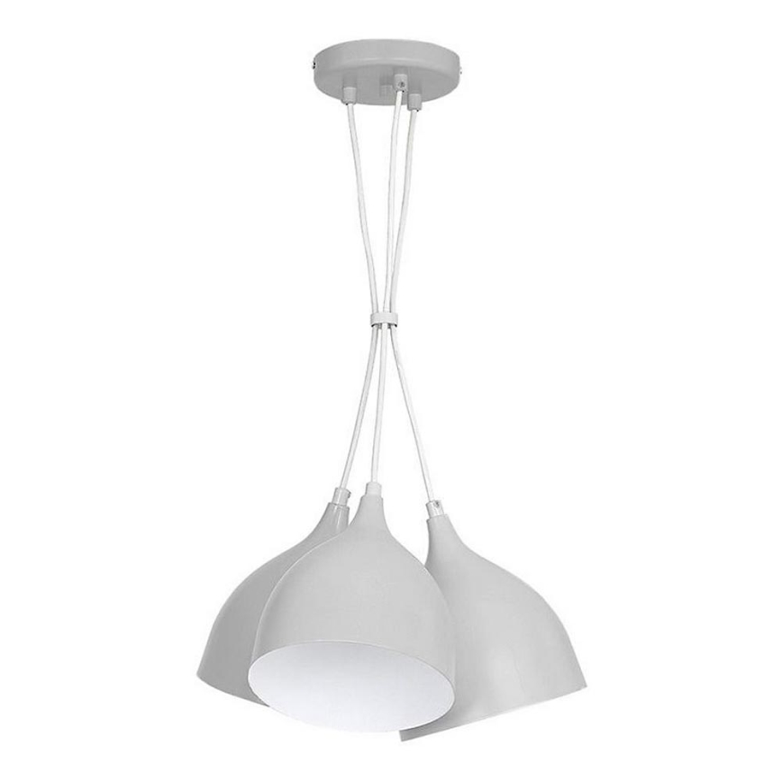 Luster na lanku NOAK 3xE27/15W/230V šedá