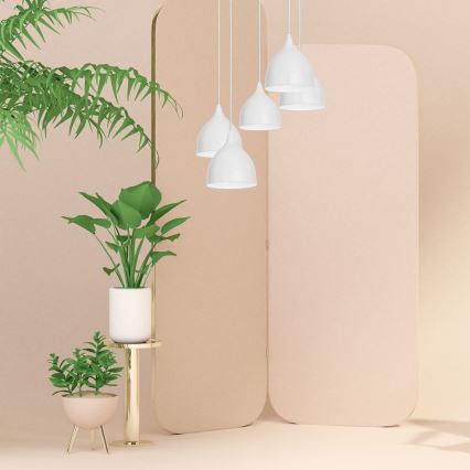 Luster na lanku NOAK 5xE27/15W/230V šedá