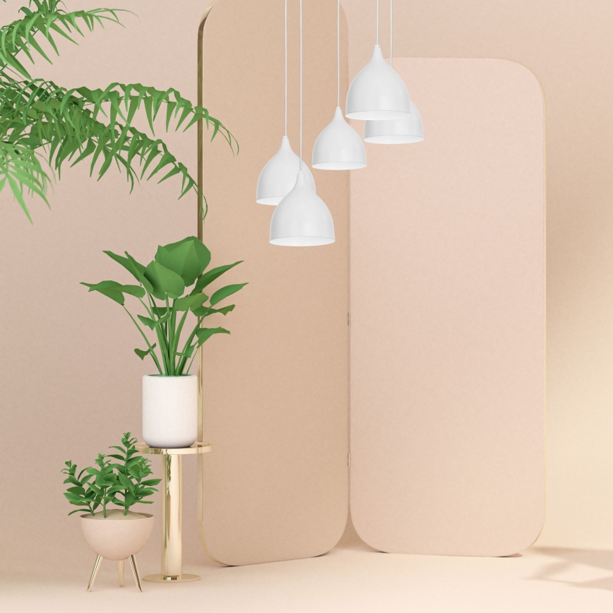 Luster na lanku NOAK 5xE27/15W/230V šedá