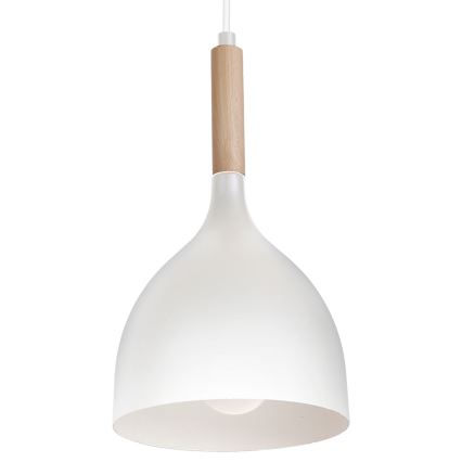 Luster na lanku NOAK WOOD 3xE27/15W/230V biela/buk