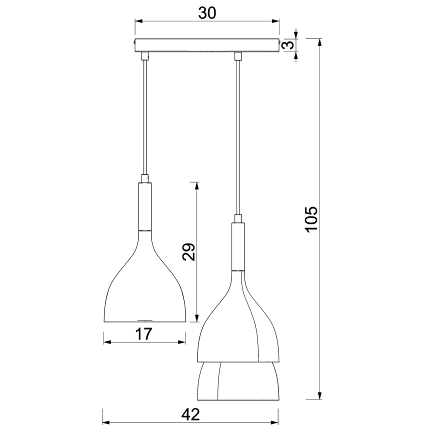 Luster na lanku NOAK WOOD 3xE27/15W/230V biela/buk