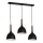 Luster na lanku NOAK WOOD 3xE27/15W/230V čierna/buk