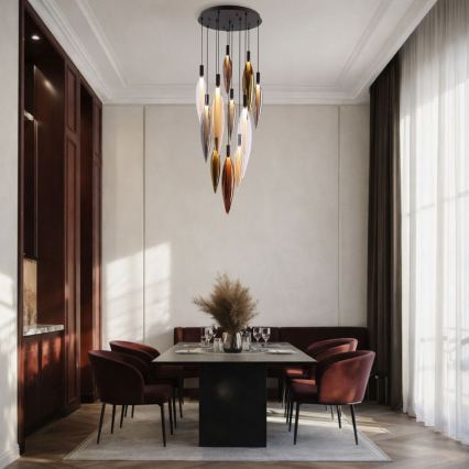 Luster na lanku NORDIC 11xG9/5W/230V čierny