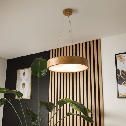 Luster na lanku OAK 3xE27/60W/230V dub ø 47,5 cm - FSC certifikované