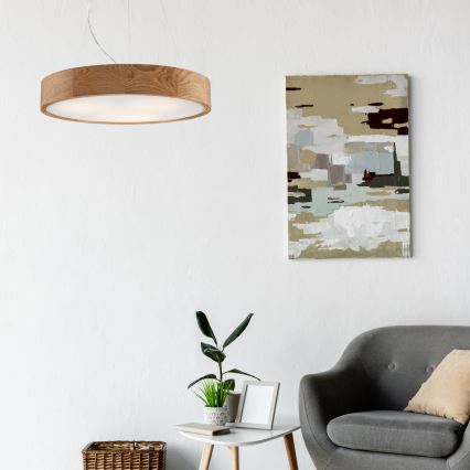 Luster na lanku OAK 3xE27/60W/230V dub ø 47,5 cm - FSC certifikované