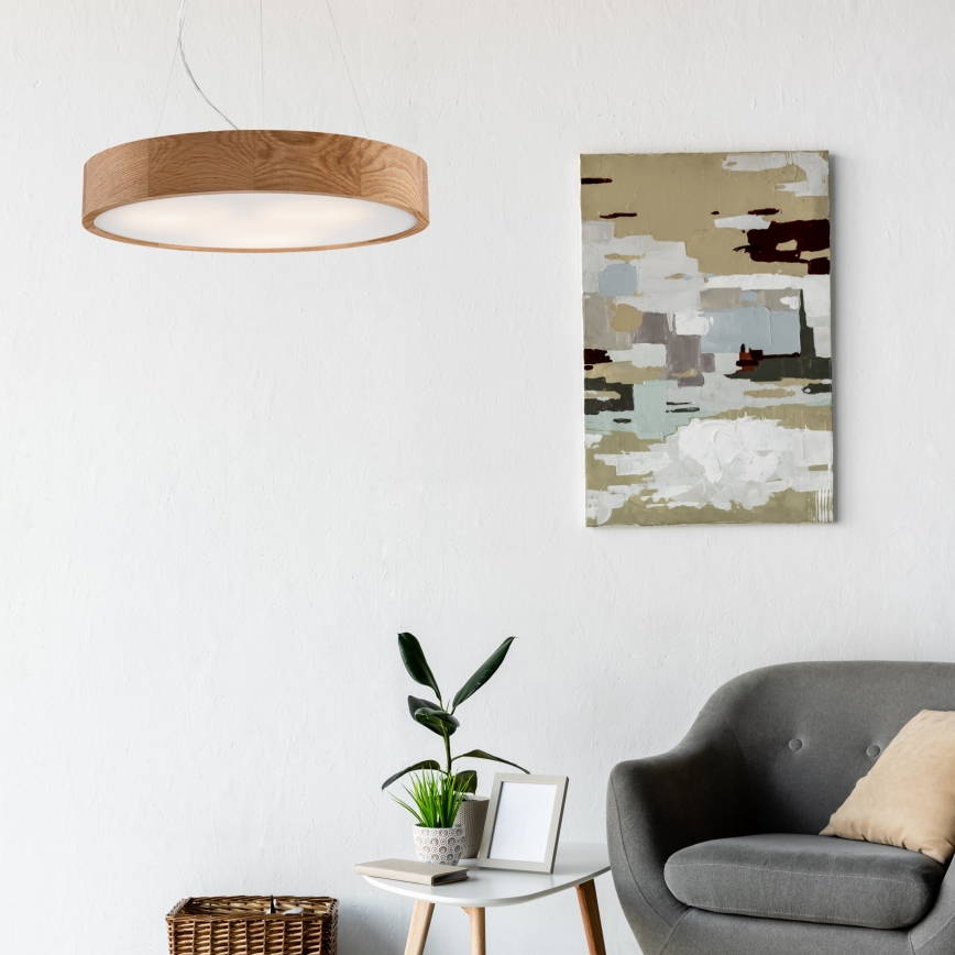 Luster na lanku OAK 3xE27/60W/230V dub ø 47,5 cm - FSC certifikované
