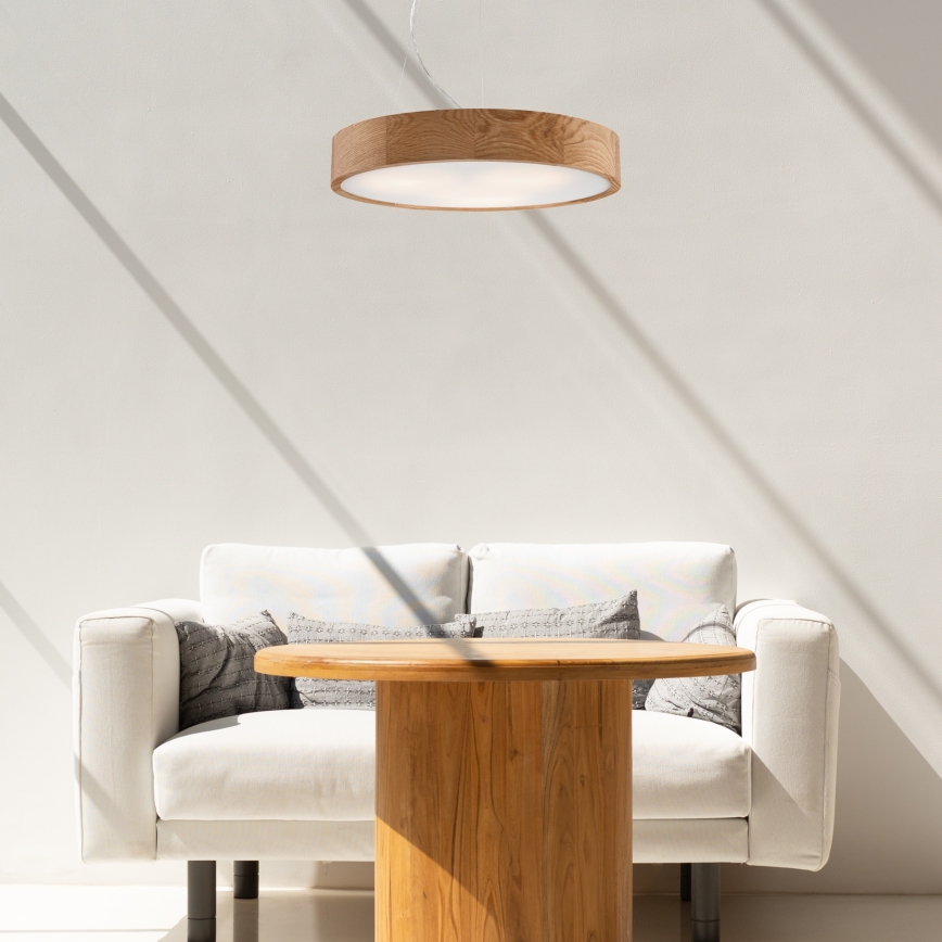 Luster na lanku OAK 3xE27/60W/230V dub ø 47,5 cm - FSC certifikované