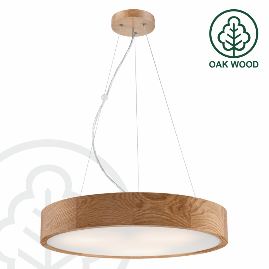 Luster na lanku OAK 3xE27/60W/230V dub ø 47,5 cm - FSC certifikované