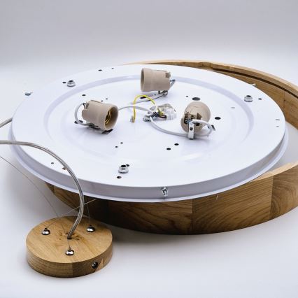 Luster na lanku OAK 3xE27/60W/230V dub ø 47,5 cm - FSC certifikované