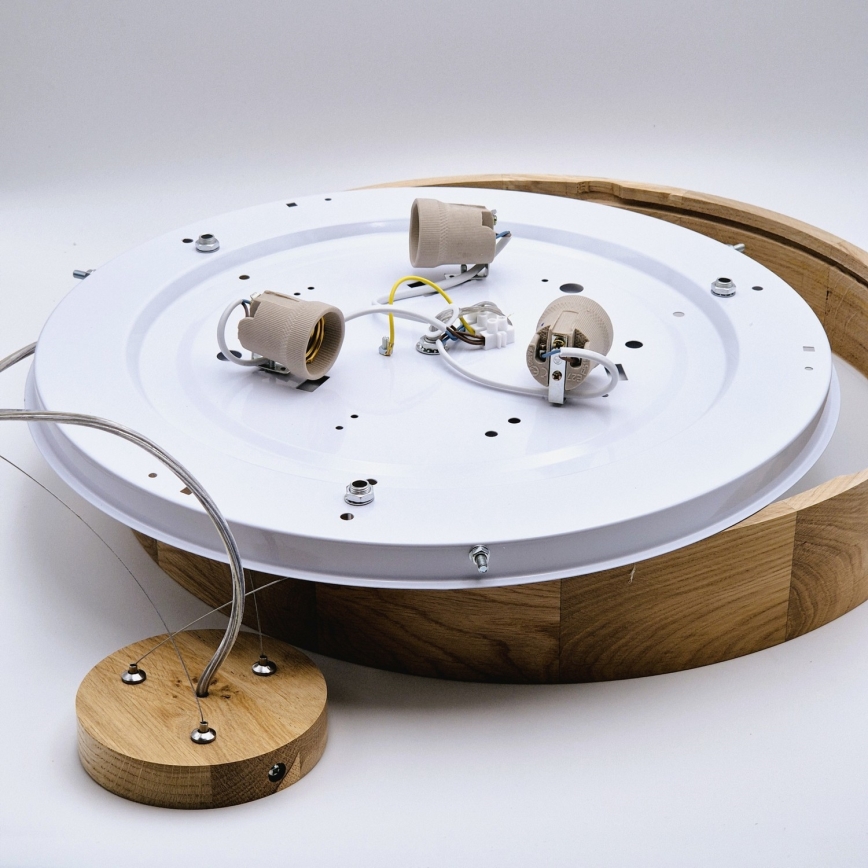 Luster na lanku OAK 3xE27/60W/230V dub ø 47,5 cm - FSC certifikované
