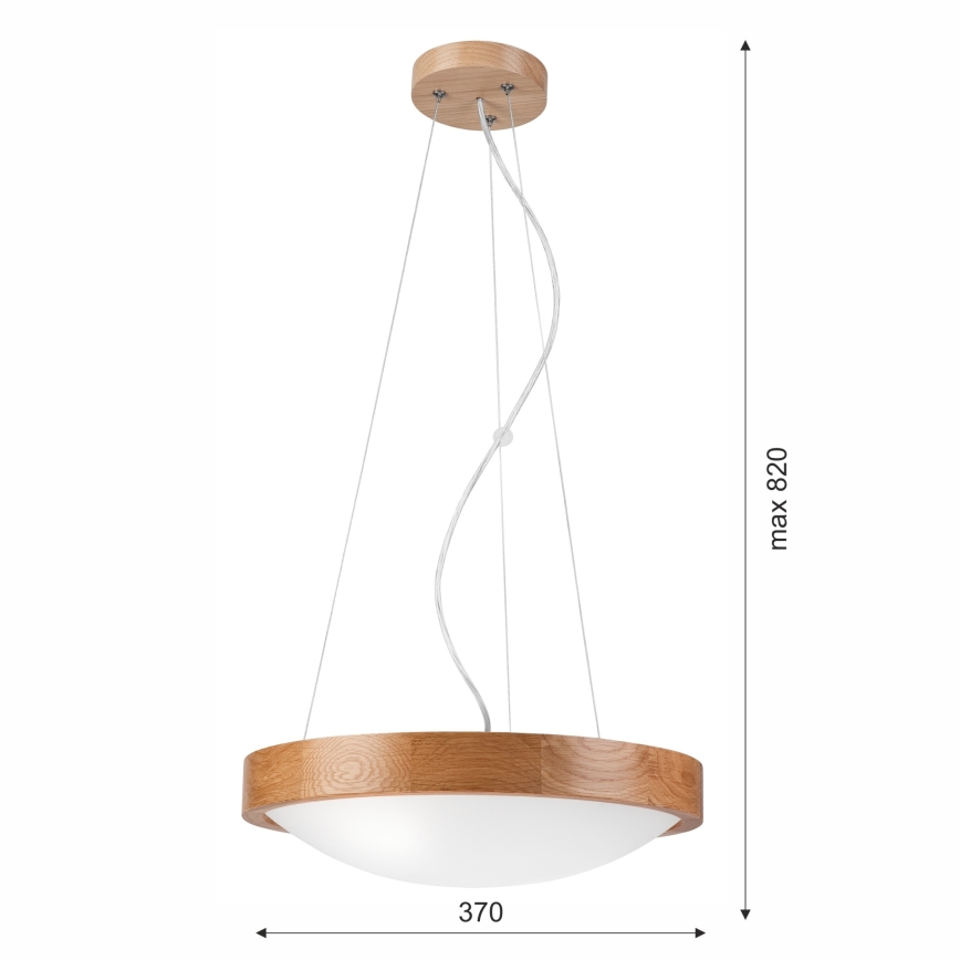 Luster na lanku OAK SLIM 2xE27/60W/230V ø 37 cm dub