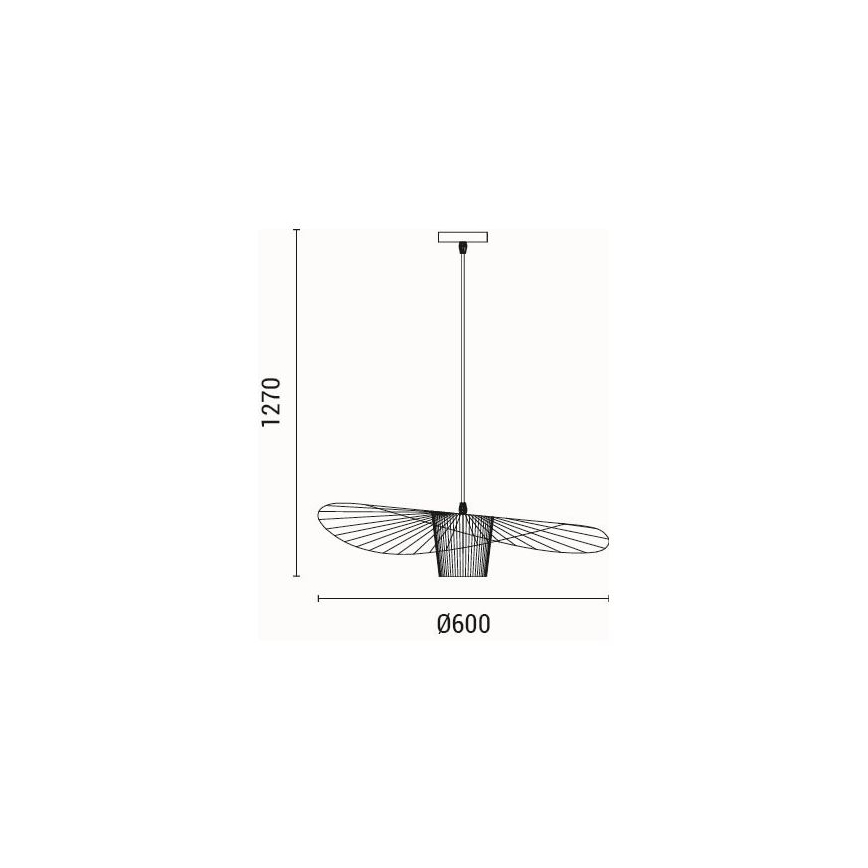 Luster na lanku OGGI 1xE27/40W/230V pr. 60 cm čierna