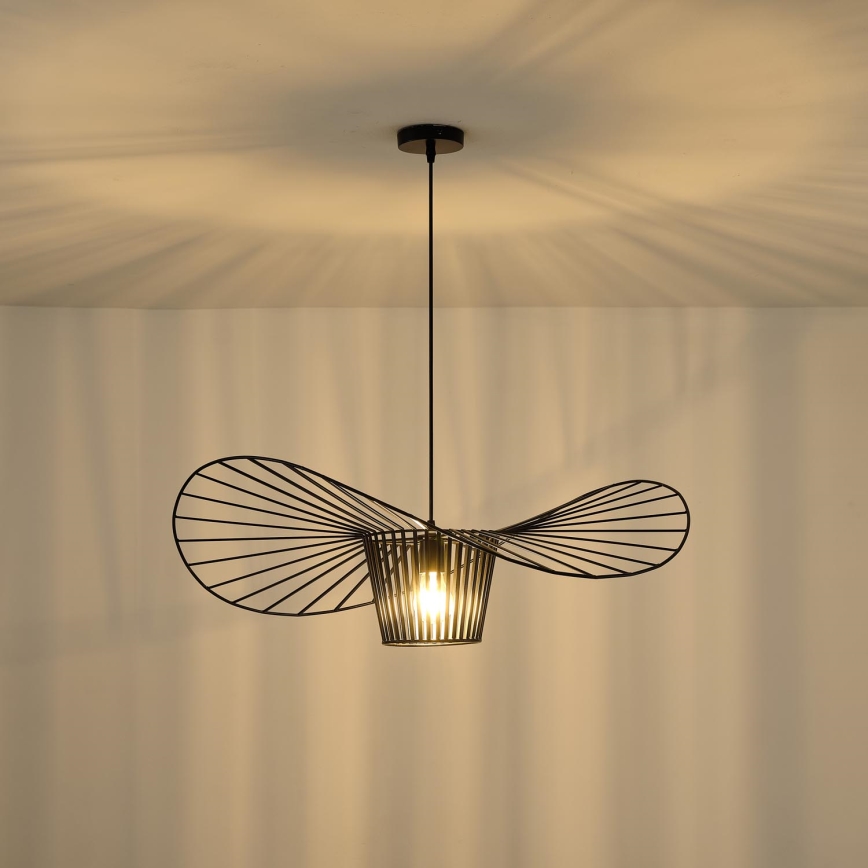 Luster na lanku OGGI 1xE27/40W/230V pr. 80 cm čierna