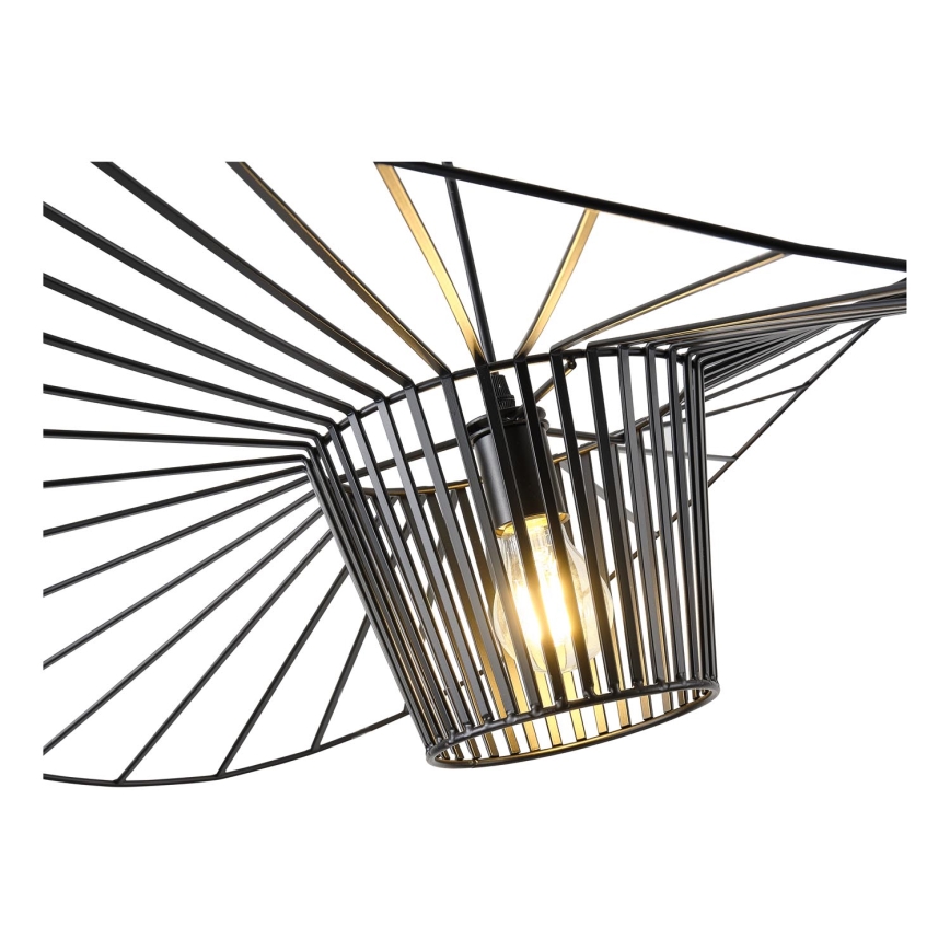 Luster na lanku OGGI 1xE27/40W/230V pr. 80 cm čierna