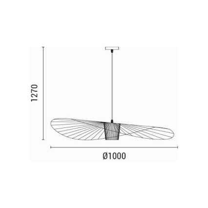 Luster na lanku OGGI 1xE27/40W/230V pr. 100 cm čierna