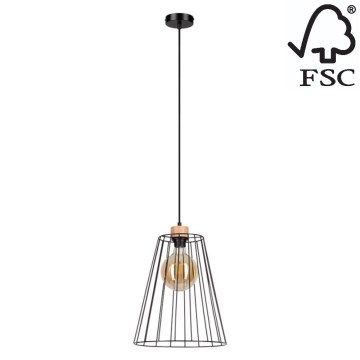 Luster na lanku ORAZIO 1xE27/60W/230V dub – FSC certifikované