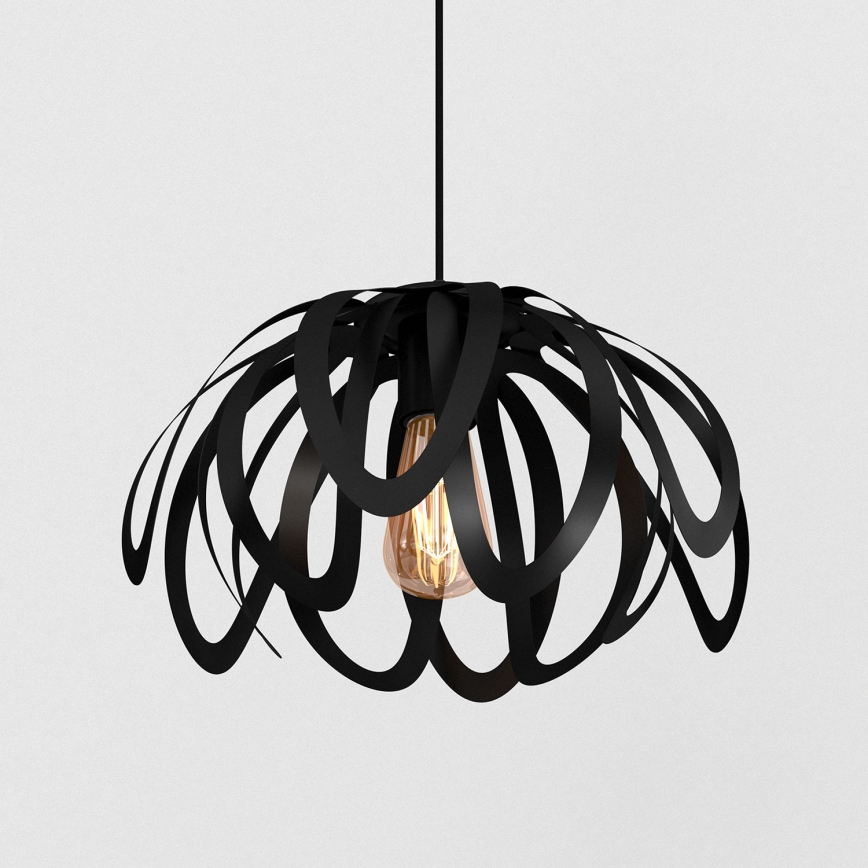 Luster na lanku ORCHID 1xE27/60W/230V čierna