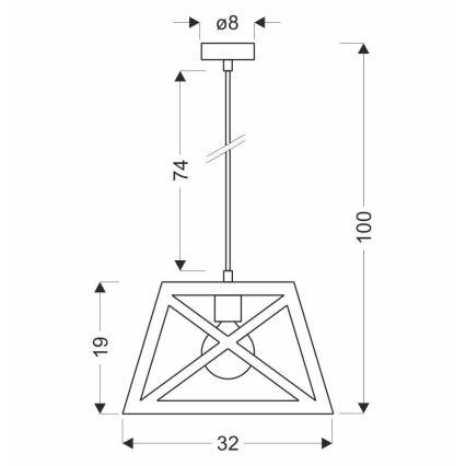 Luster na lanku ORIGAMI 1xE27/40W/230V