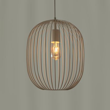 Luster na lanku OVELLA 1xE27/15W/230V pr. 34 cm krémový