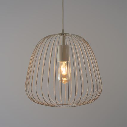 Luster na lanku OVELLA 1xE27/15W/230V priemer 36 cm krémový