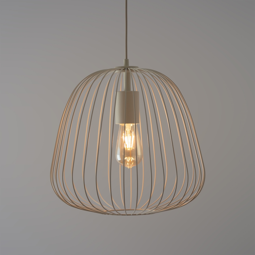Luster na lanku OVELLA 1xE27/15W/230V priemer 36 cm krémový