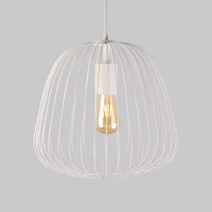 Luster na lanku OVELLA 1xE27/15W/230V priemer 36 cm krémový