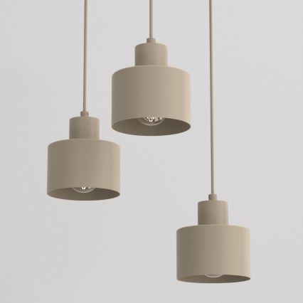 Luster na lanku PARKLA 3xE27/15W/230V béžový