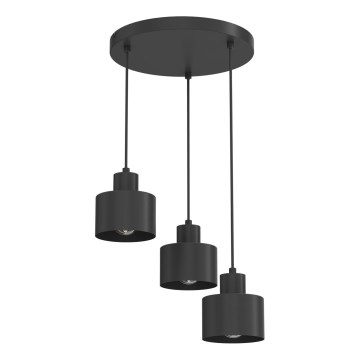 Luster na lanku PARKLA 3xE27/15W/230V čierny