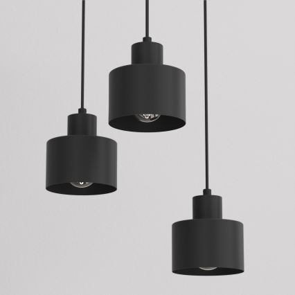 Luster na lanku PARKLA 3xE27/15W/230V čierny