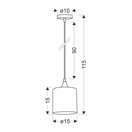 Luster na lanku PATTI 1xE27/60W/230V pr. 15 cm zelená