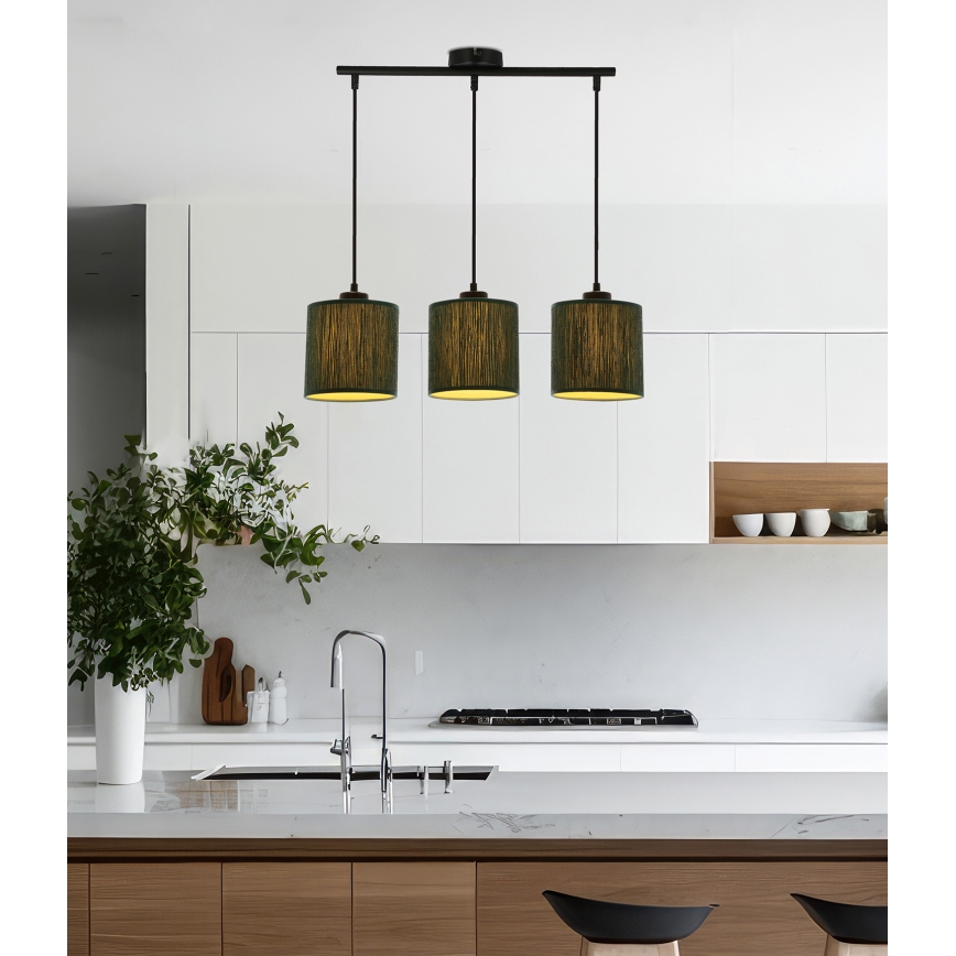 Luster na lanku PATTI 3xE27/60W/230V zelená