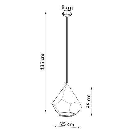 Luster na lanku PAVLUS 1xE27/60W/230V