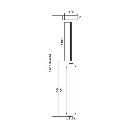 Luster na lanku PAX 1xG9/9W/230V zlatá