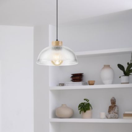 Luster na lanku PIA 1xE27/60W/230V pr. 30 cm dub