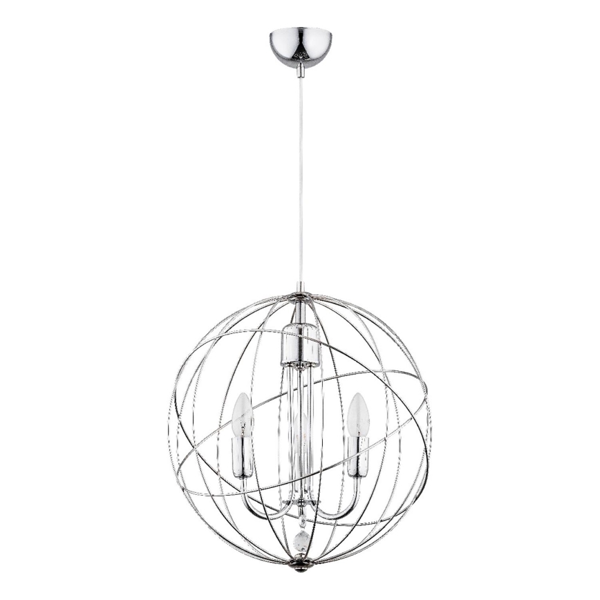 Luster na lanku PIKO 3xE14/10W/230V lesklý chróm