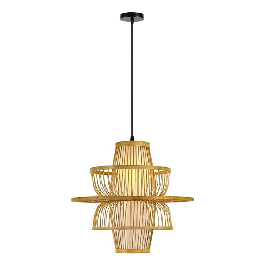 Luster na lanku PINCHOS 1xE27/40W/230V pr. 45 cm bambus