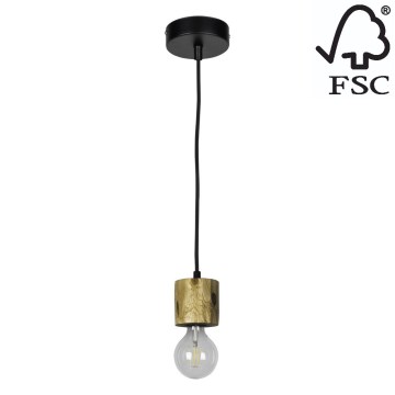 Luster na lanku PINO 1xE27/60W/230V borovica  – FSC certifikované