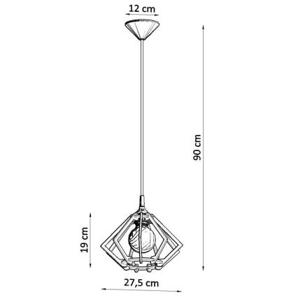 Luster na lanku POMPELMO 1xE27/60W/230V