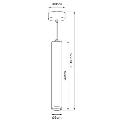 Luster na lanku PORTER 1xGU10/8W/230V biela