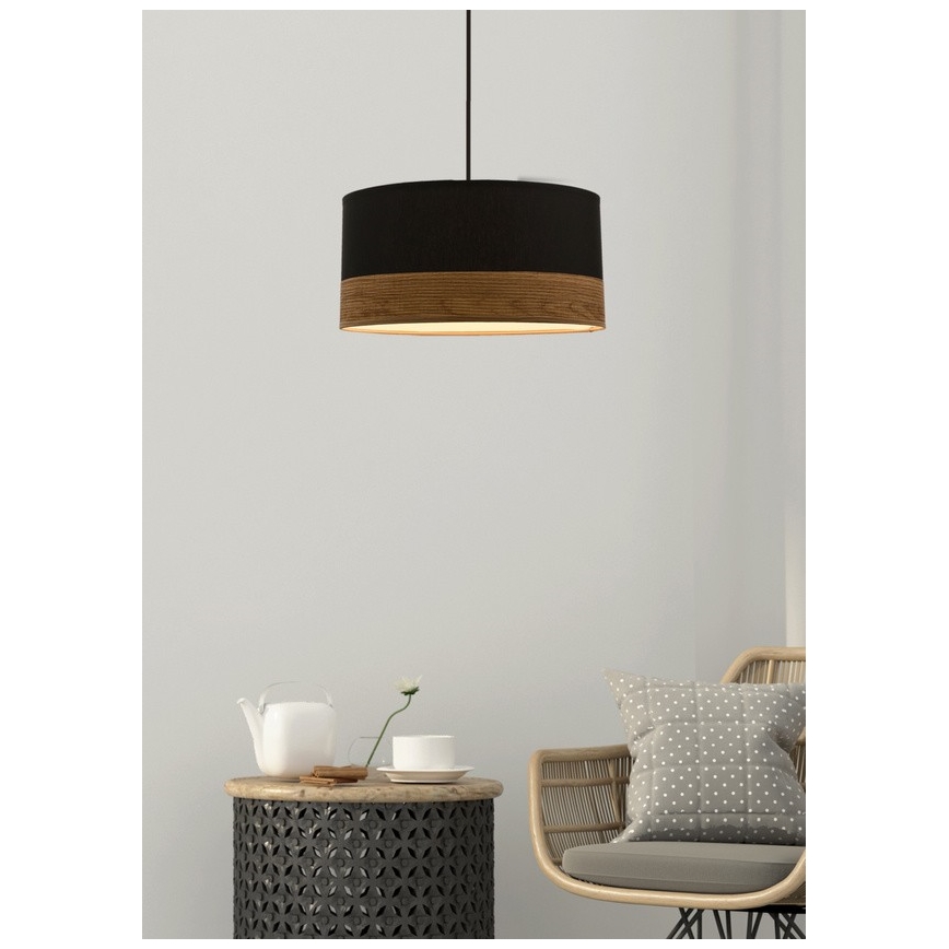 Luster na lanku PORTO 1xE27/60W/230V čierna/hnedá