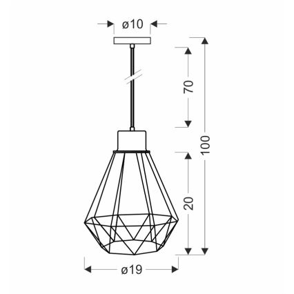 Luster na lanku PRIMO 1xE27/60W/230V