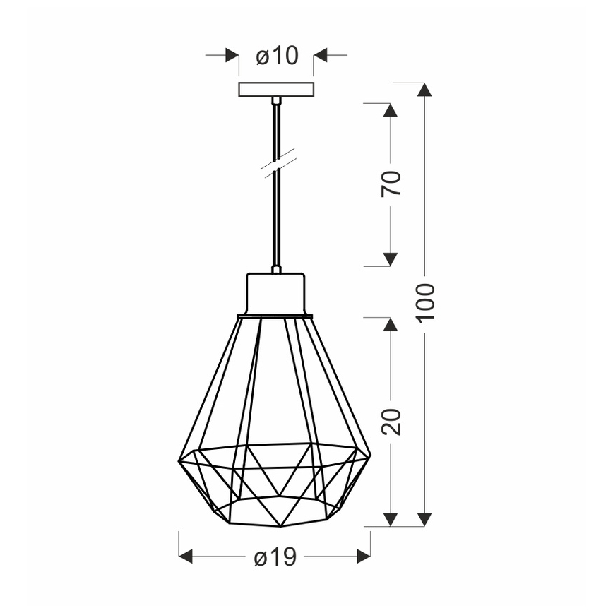 Luster na lanku PRIMO 1xE27/60W/230V