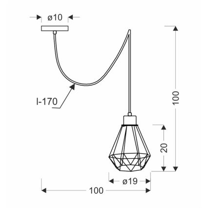 Luster na lanku PRIMO 1xE27/60W/230V pavúk