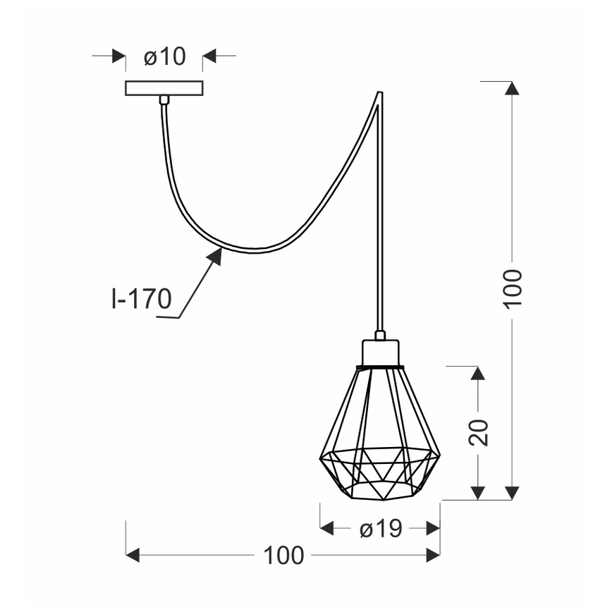 Luster na lanku PRIMO 1xE27/60W/230V pavúk