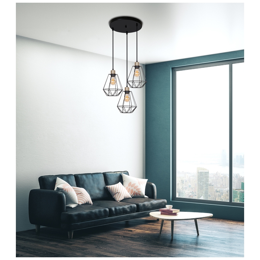 Luster na lanku PRIMO 3xE27/60W/230V