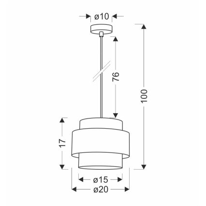 Luster na lanku RATTAN 1xE27/40W/230V biela/hnedá