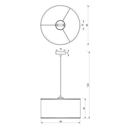 Luster na lanku RATTAN 1xE27/60W/230V pr. 40 cm ratan