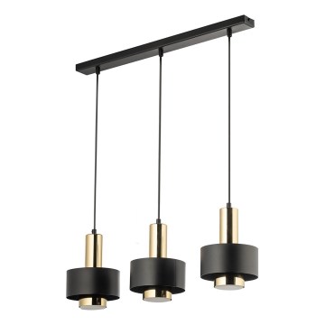 Luster na lanku RIF LUX 3xGX53/12W/230V čierna/zlatá